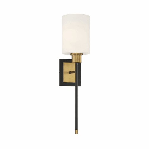 Savoy House Alvara 1-Light Wall Sconce - Matte Black w/Brass - 9-1645-1-143