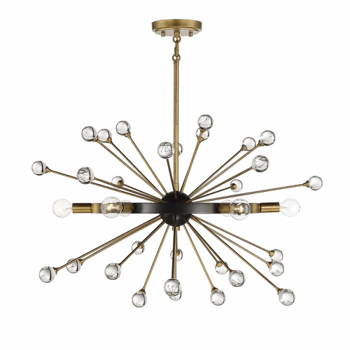 Savoy House Ariel 6-Light Chandelier - Como Black w/Gold - 1-1857-6-62
