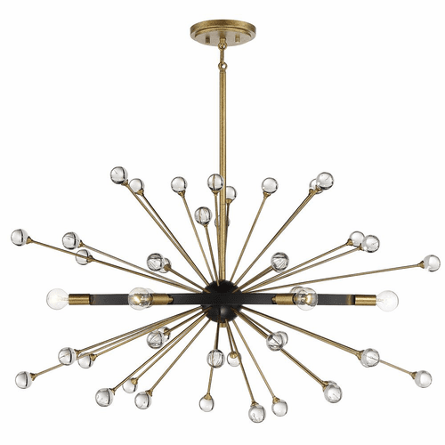 Savoy House Ariel 6-Light Oval Chandelier - Como Black w/Gold - 1-1858-6-62