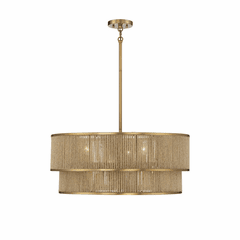Savoy House Ashburn 6-Light Pendant - Brass and Rope - 7-1774-6-320