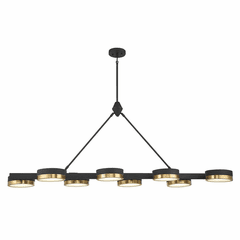 Savoy House Ashor 8-LT LED Linear Chandelier - Matte Black w/Brass - 1-1636-8-143