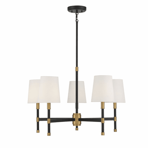 Savoy House Brody 5-Light Chandelier - Matte Black w/Brass - 1-1630-5-143