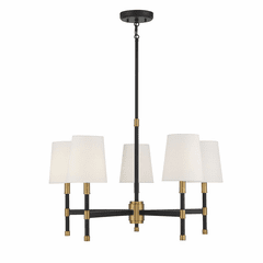 Savoy House Brody 5-Light Chandelier - Matte Black w/Brass - 1-1630-5-143