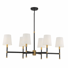 Savoy House Brody 6-LT Linear Chandelier - Matte Black w/Brass - 1-1631-6-143