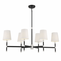 Savoy House Brody 6-LT Linear Chandelier - Matte Black w/Nickel - 1-1631-6-173