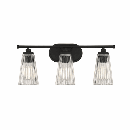 Savoy House Chantilly 3-Light Bathroom Vanity Light - Matte Black - 8-1745-3-BK