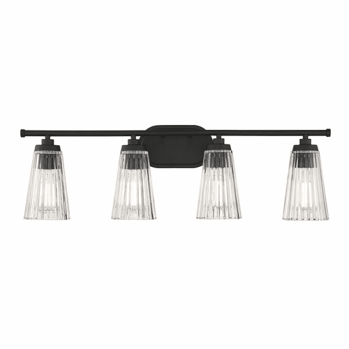 Savoy House Chantilly 4-Light Bathroom Vanity Light - Matte Black - 8-1745-4-BK