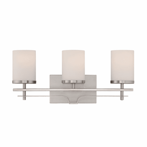 Savoy House Colton 3-LT Satin Nickel Bath Bar - 8-338-3-SN