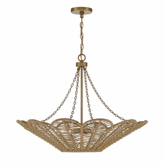 Savoy House Cyperas 5-Light Pendant - Brass and Rope - 7-1825-5-320