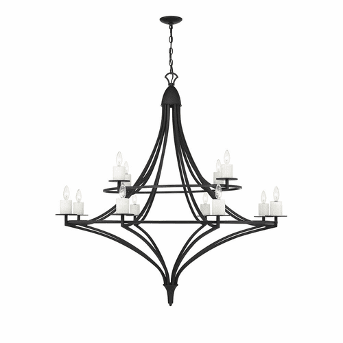 Savoy House Director 12-Light Chandelier - Matte Black - 1-1672-12-89