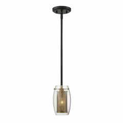 Savoy House Dunbar 1-LT Mini Pendant - Warm Brass w/ Bronze accents - 7-9064-1-95