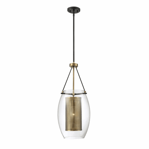 Savoy House Dunbar 1-LT Pendant - Warm Brass w/ Bronze accents - 7-9063-1-95