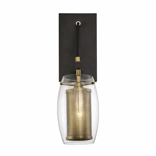 Savoy House Dunbar 1-LT Sconce - Warm Brass w/ Bronze accents - 9-9065-1-95