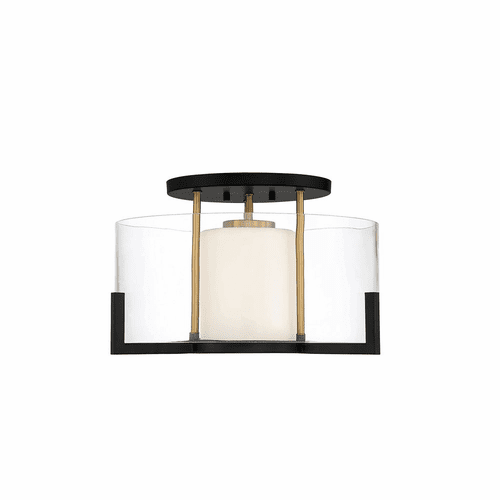 Savoy House Eaton 1-Light Ceiling Light - Matte Black w/Brass - 6-1981-1-143