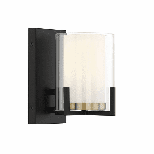 Savoy House Eaton 1-Light Wall Sconce - Matte Black w/Brass - 9-1977-1-143