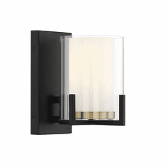 Savoy House Eaton 1-Light Wall Sconce - Matte Black w/Brass - 9-1977-1-143 Savoy House Eaton 1-Light Wall Sconce - Matte Black w/Brass - 9-1977-1-143