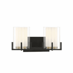 Savoy House Eaton 2-LT Bath Vanity Light - Matte Black w/Brass - 8-1977-2-143 Savoy House Eaton 2-LT Bath Vanity Light - Matte Black w/Brass - 8-1977-2-143