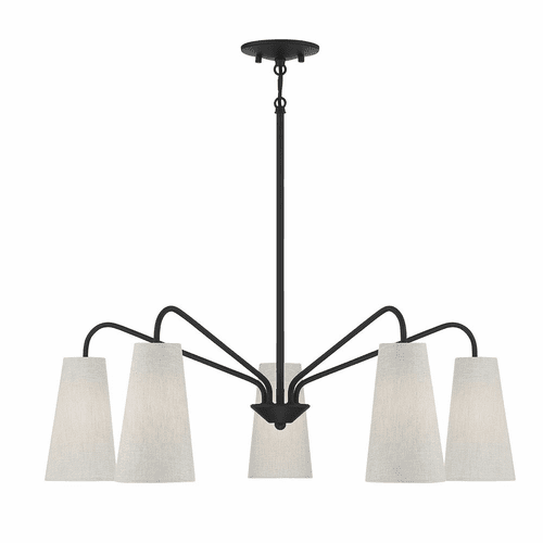 Savoy House Edgewood 5-Light Chandelier - Matte Black - 1-1786-5-89