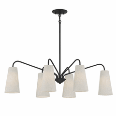 Savoy House Edgewood 6-Light Linear Chandelier - Matte Black - 1-1785-6-89