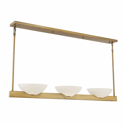 Savoy House Fallon 3-Light Linear Chandelier - Brass - 1-1614-3-322