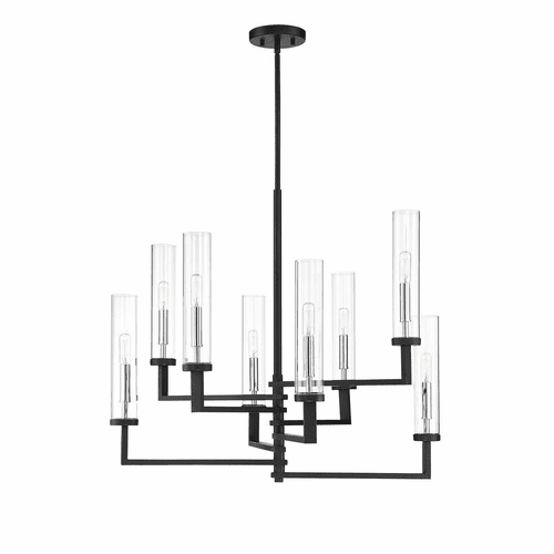 Savoy House Folsom 8-LT Chandelier - Matte Black w/Polished Chrome - 1-2139-8-67