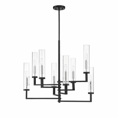 Savoy House Folsom 8-LT Chandelier - Matte Black w/Polished Chrome - 1-2139-8-67