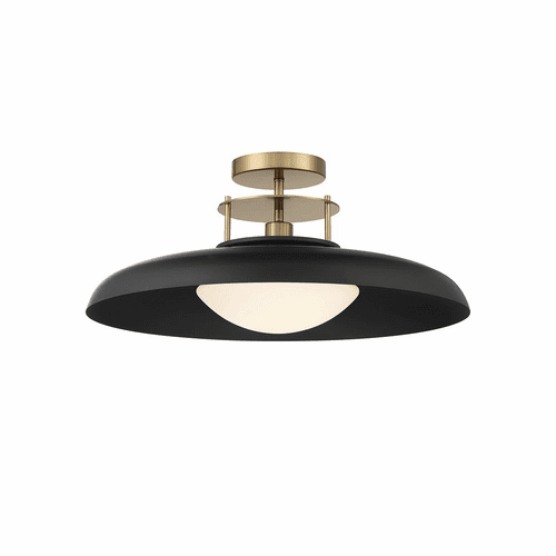 Savoy House Gavin 1-Light Ceiling Light - Matte Black w/Brass - 6-1685-1-143