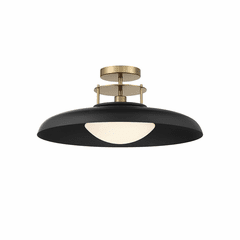 Savoy House Gavin 1-Light Ceiling Light - Matte Black w/Brass - 6-1685-1-143