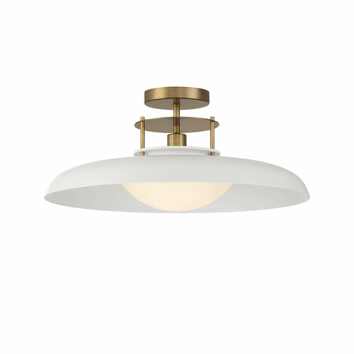 Savoy House Gavin 1-Light Ceiling Light - White w/Brass - 6-1685-1-142