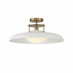 Savoy House Gavin 1-Light Ceiling Light - White w/Brass - 6-1685-1-142