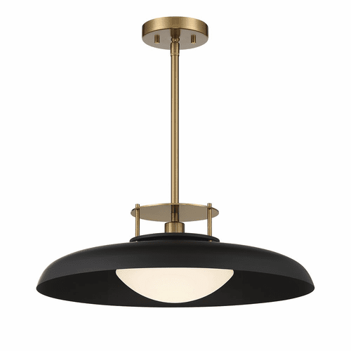 Savoy House Gavin 1-Light Pendant - Matte Black w/Brass - 7-1690-1-143