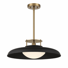 Savoy House Gavin 1-Light Pendant - Matte Black w/Brass - 7-1690-1-143