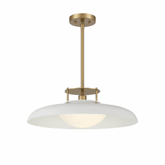 Savoy House Gavin 1-Light Pendant - White w/Brass - 7-1690-1-142