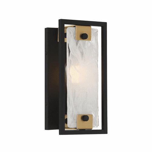 Savoy House Hayward 1-Light Wall Sconce - Matte Black w/Brass - 9-1697-1-143