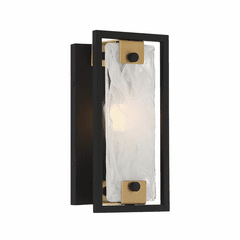 Savoy House Hayward 1-Light Wall Sconce - Matte Black w/Brass - 9-1697-1-143