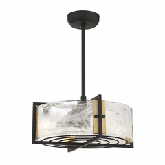 Savoy House Hayward 4-Light Fan D'Lier - Matte Black w/Brass - 24-FD-1698-143