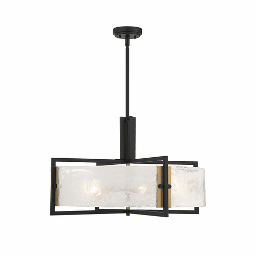 Savoy House Hayward 5-Light Pendant - Matte Black w/Brass - 7-1696-5-143