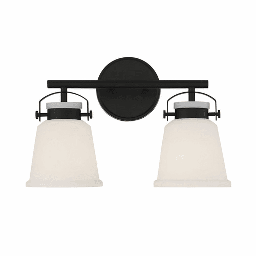 Savoy House Kaden 2-Light Bathroom Vanity Light - Matte Black - 8-1627-2-BK