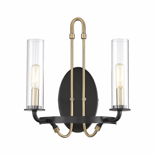 Savoy House Kearney 2-LT Sconce - Vintage Black w/ Warm Brass - 9-8073-2-51