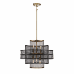 Savoy House Kelvin 6-Light Pendant - Matte Black w/Brass - 7-1927-6-143