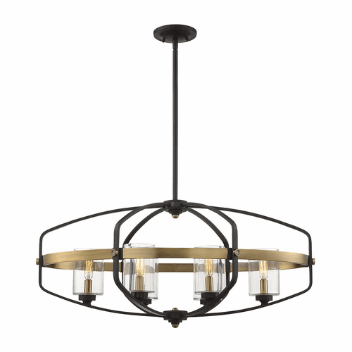 Savoy House Kirkland 6-LT Linear Chandelier - English Bronze & Brass - 1-8042-6-79