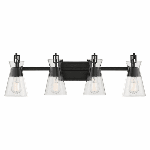Savoy House Lakewood 4-Light Bathroom Vanity Light - Matte Black - 8-1830-4-BK
