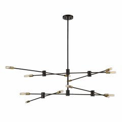 Savoy House Lyrique 12-LT Chandelier - Bronze w/ Brass Accents - 1-7001-12-77