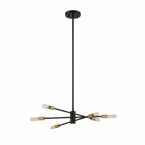 Savoy House Lyrique 6-LT Chandelier - Bronze w/ Brass Accents - 1-7000-6-77