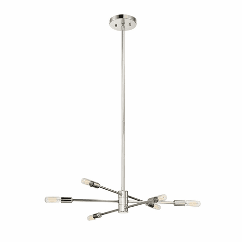 Savoy House Lyrique 6-LT Chandelier - Polished Nickel - 1-7000-6-109