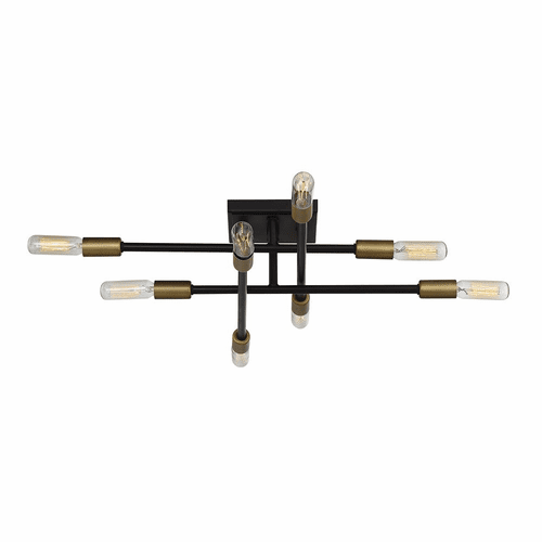 Savoy House Lyrique 8-LT Semi Flush - Bronze w/ Brass Accents - 6-7003-8-77