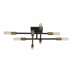 Savoy House Lyrique 8-LT Semi Flush - Bronze w/ Brass Accents - 6-7003-8-77