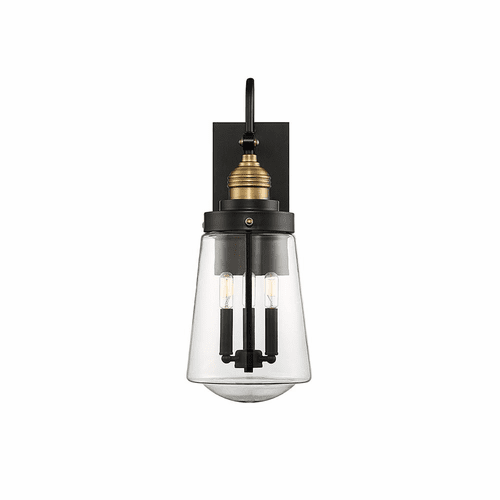 Savoy House Macauley 3-LT Wall Lantern - Vintage Black with Warm Brass - 5-2068-51