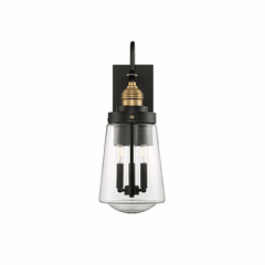 Savoy House Macauley 3-LT Wall Lantern - Vintage Black with Warm Brass - 5-2068-51