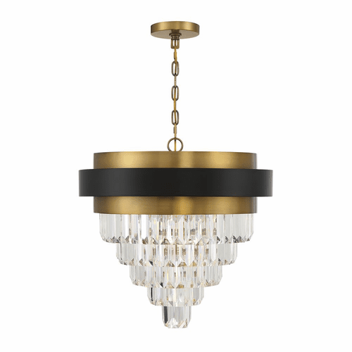 Savoy House Marquise 4-Light Chandelier - Matte Black w/Brass - 1-1669-4-143